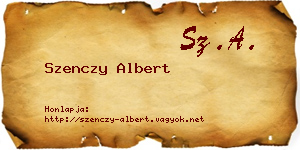 Szenczy Albert névjegykártya