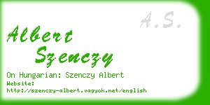 albert szenczy business card